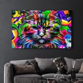 Wallity Pintura Decorativa de Vidrio Templado Multicolor 46 x 72 cm